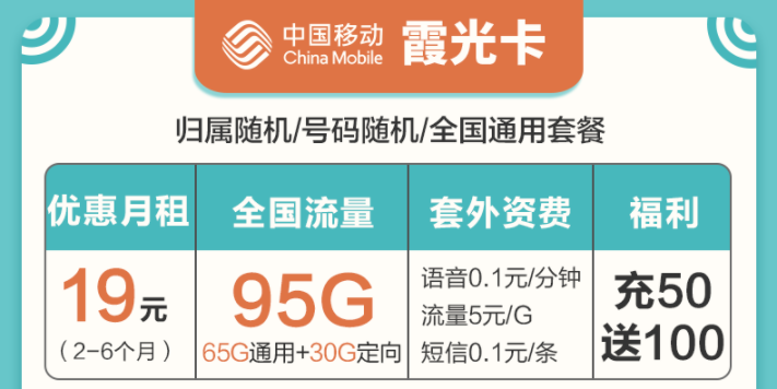 新年換新卡 移動流量卡特別推薦低至19元95G大流量手機(jī)上網(wǎng)卡霞光卡