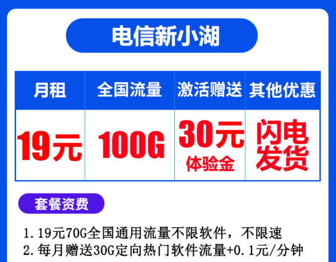 中國電信流量卡套餐推薦 手機電話卡無線不限速全國通用長期卡