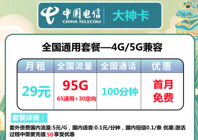 流量卡都需要首充嗎？電信流量卡【電信大神卡、銀河卡】官方套餐長期資費(fèi)手機(jī)卡