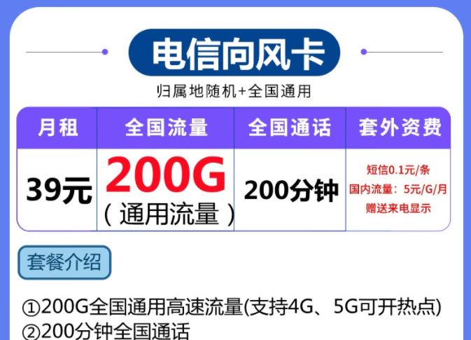 最受歡迎的流量卡套餐是什么樣的？39元200G29元100G的流量卡套餐推薦