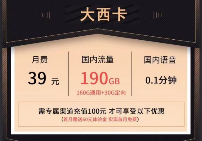 電信大流量套餐有沒(méi)有實(shí)惠的？電信大西卡39元190G+19元110G流量卡|首月0元用