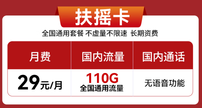 實惠好用的流量卡推薦！29元110G、29元100G通用流量卡！